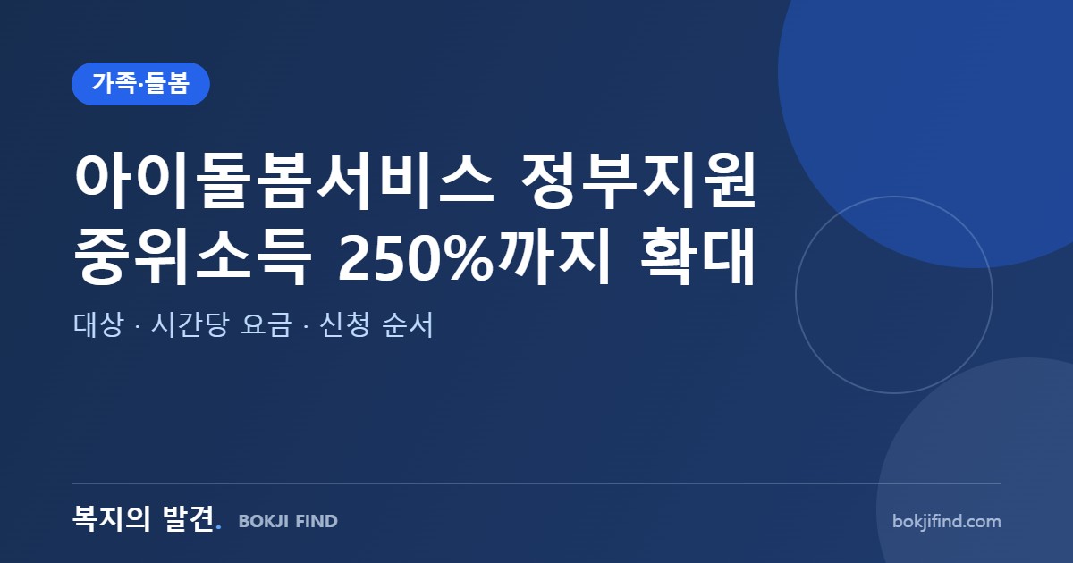 아이돌봄서비스 정부지원 중위소득 250%까지 확대