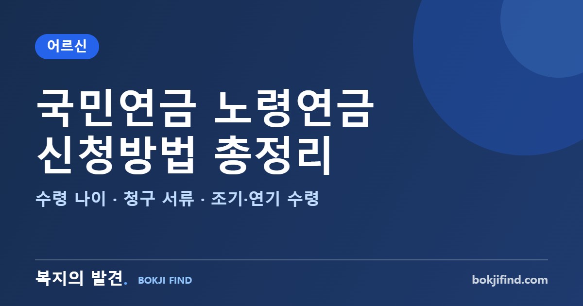 국민연금 신청방법 총정리! 노령연금 수령 나이표, 청구 서류와 5년 지나면 못 받는 이유